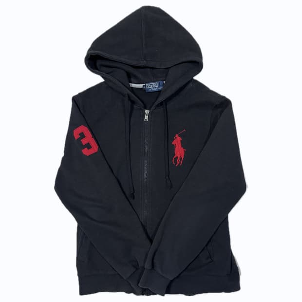 폴로 빅포니 블랙 후드집업