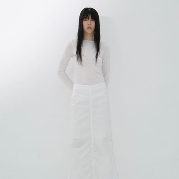 REPOS GATHERING SKIRT (WHITE) S