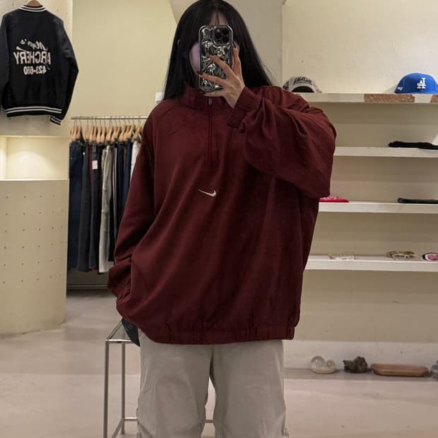 나이키 90s 미들 스우시 우븐 아노락 웜업 U1646