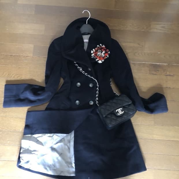 maxmara 앙고라 울 핸드 스티치 코트