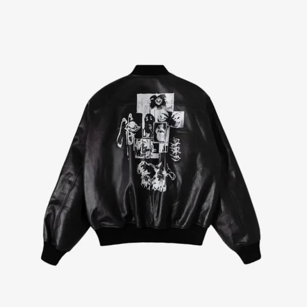 (1) 언더마이카 언노운 아트윅 프린트 염소 가죽 봄버