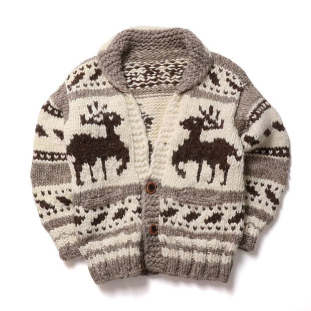 빈티지Vintage Wool Button Cowichan Cardigan