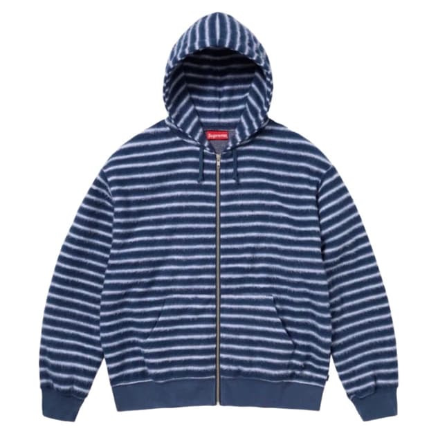 슈프림 브러쉬드 집업 후디드 스웻셔츠 모헤어