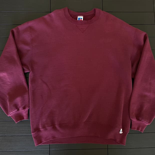 (XL) 90s 빈티지 러셀 스웻셔츠 버건디 USA