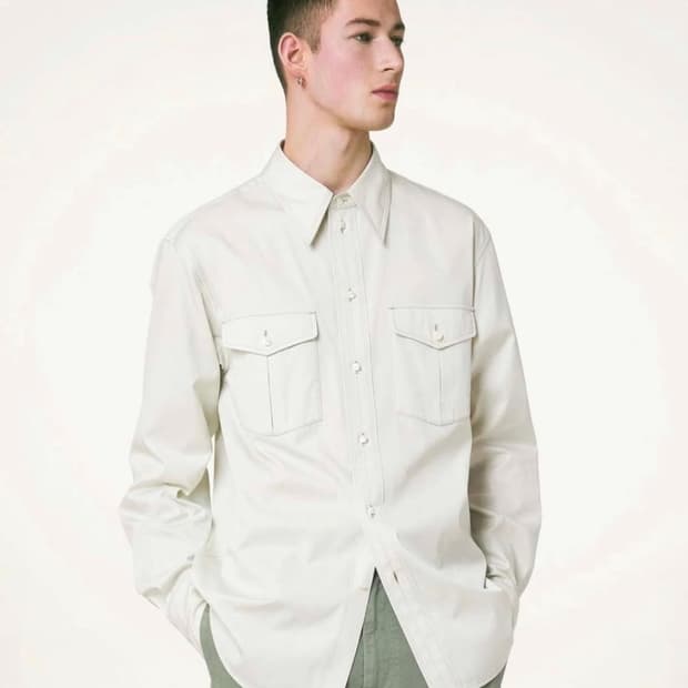 르메르 웨스턴 셔츠 (화이트실버버치 컬러/50사이즈)