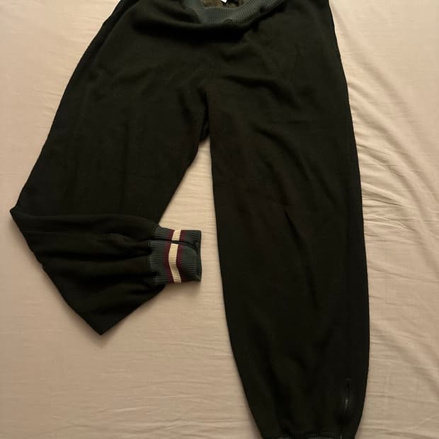 L) Jean Paul Gaultier wool track pants