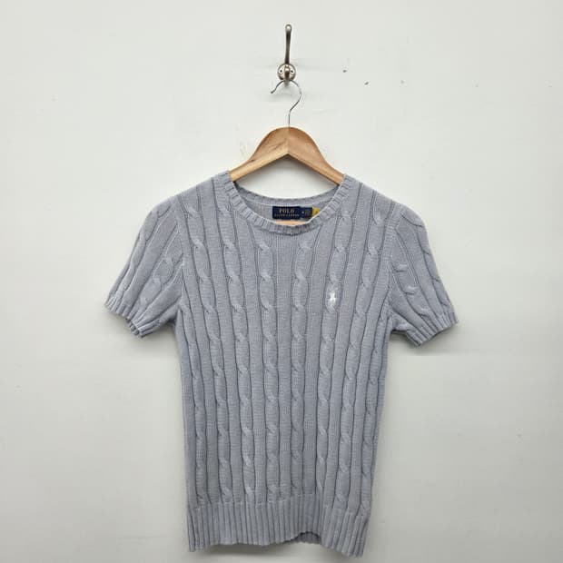 폴로 랄프로렌 빈티지 꽈배기 케이블 니트 그레이 여성M