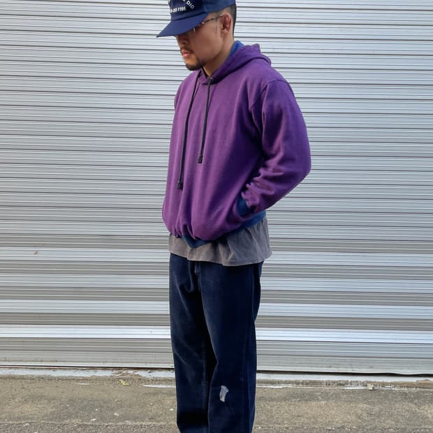 90s Duofold Puple Hoodie(USA Made) 