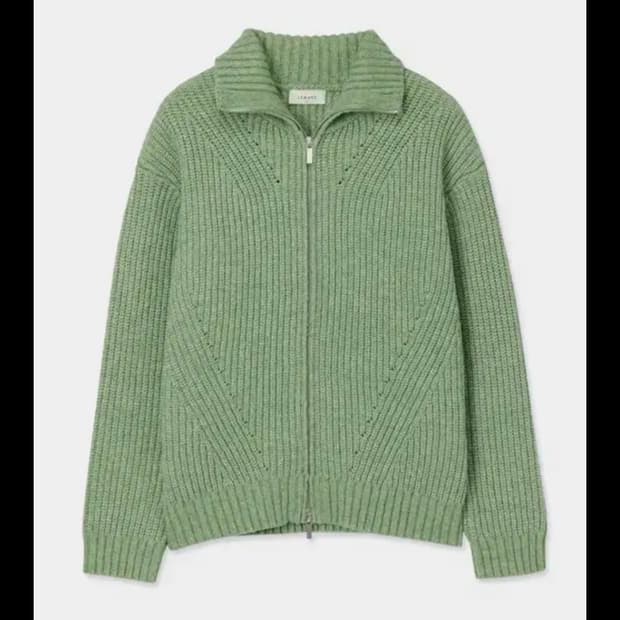 르마드 에어울 하이넥 사선 집업 니트 3사이즈