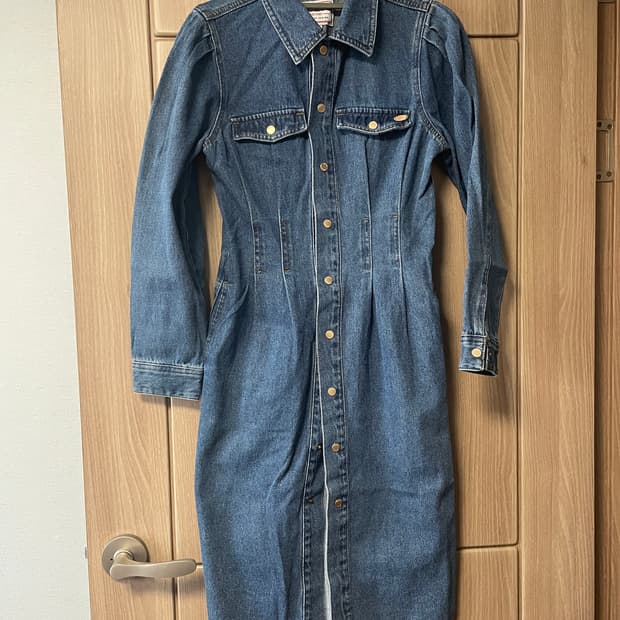 게스 데님 셔츠원피스