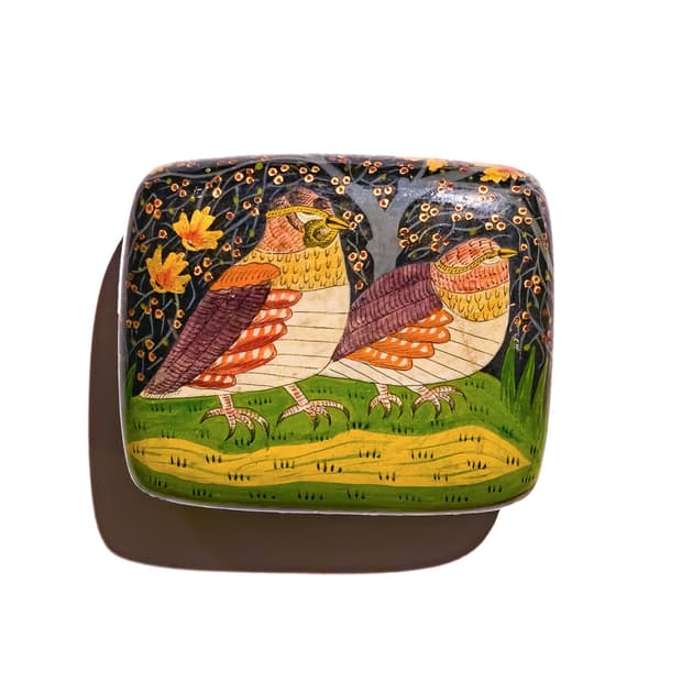 Vintage Kashmir Paper Mache Trinket Box