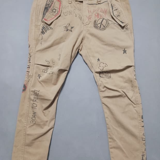 [36] 디스퀘어드2 그래피티 바이커 치노 팬츠