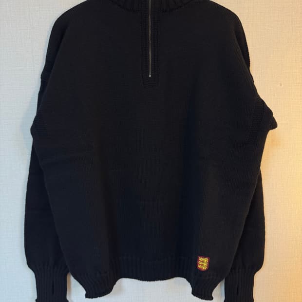 [46]건지울른스 피셔맨 하프집업 니트스웨터 블랙 새상품