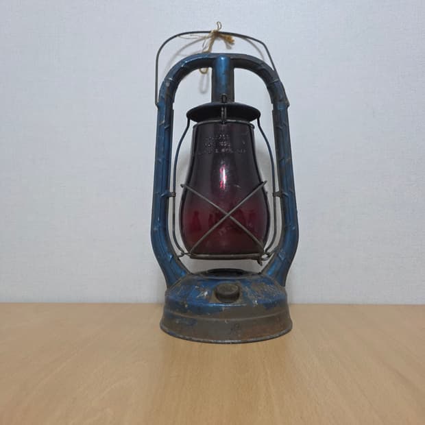 1910년대 빈티지 미제 블루 레드 오일 랜턴