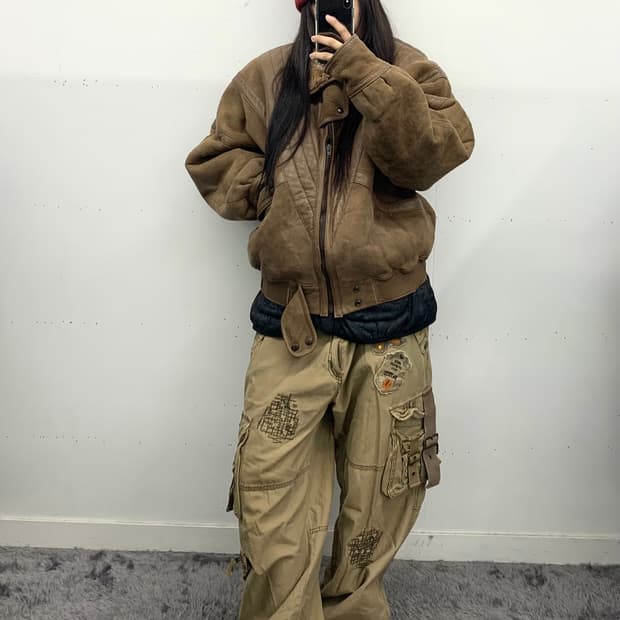 이태리 무통 무스탕 봄버