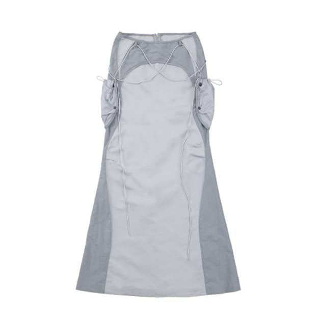 오호스OJOS 포켓 롱스커트 그레이 사이즈1