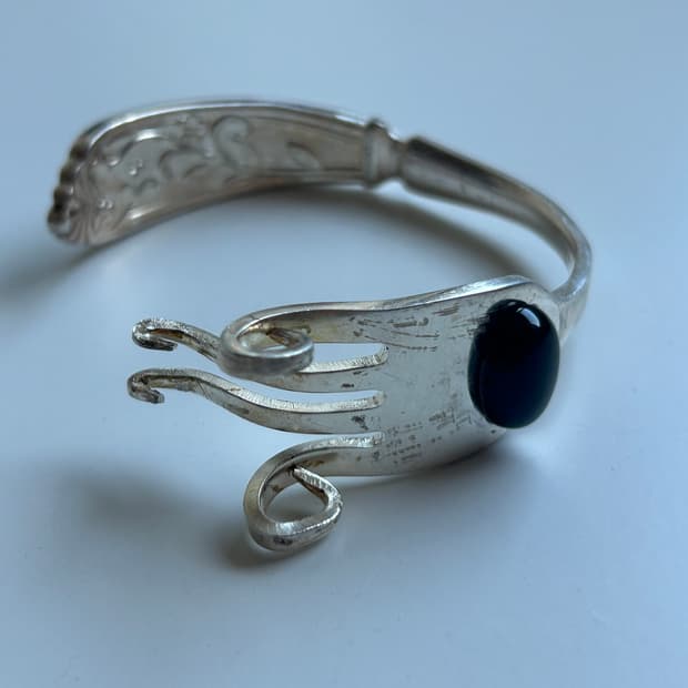 빈티지 오닉스 포크뱅글 S