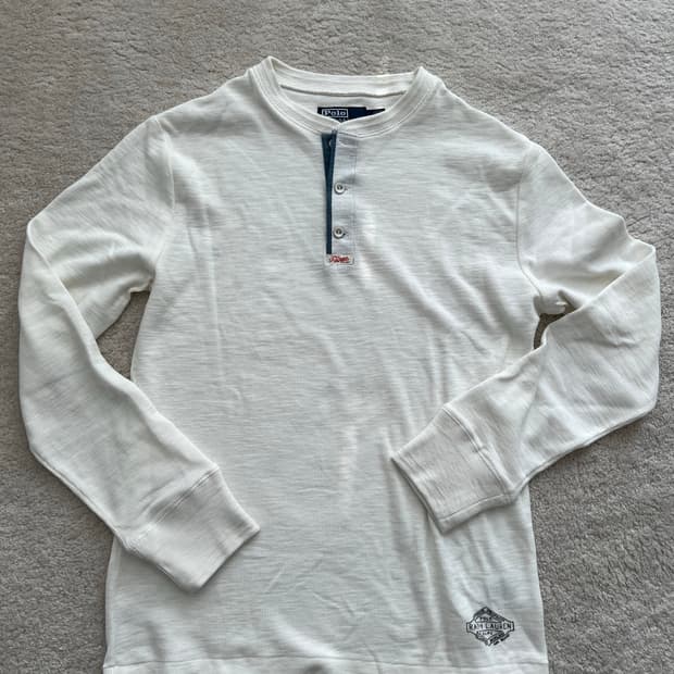 폴로랄프로렌 슬러브 와플 니트 헨리 셔츠