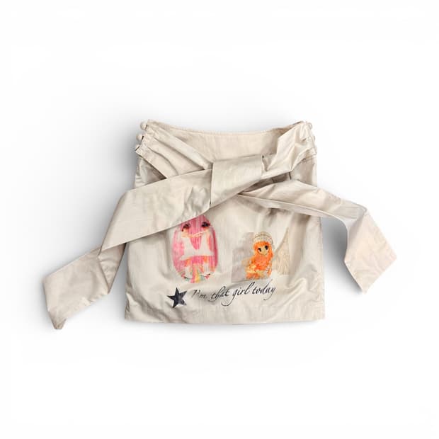 Beige Belted Midi Skirt