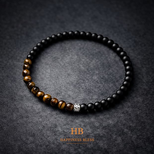 4mm 오닉스 & 호안석 팔찌 | 3 Designs