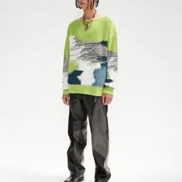 앤더슨벨 22ss 레더 패치워크 팬츠 스탠다드 46