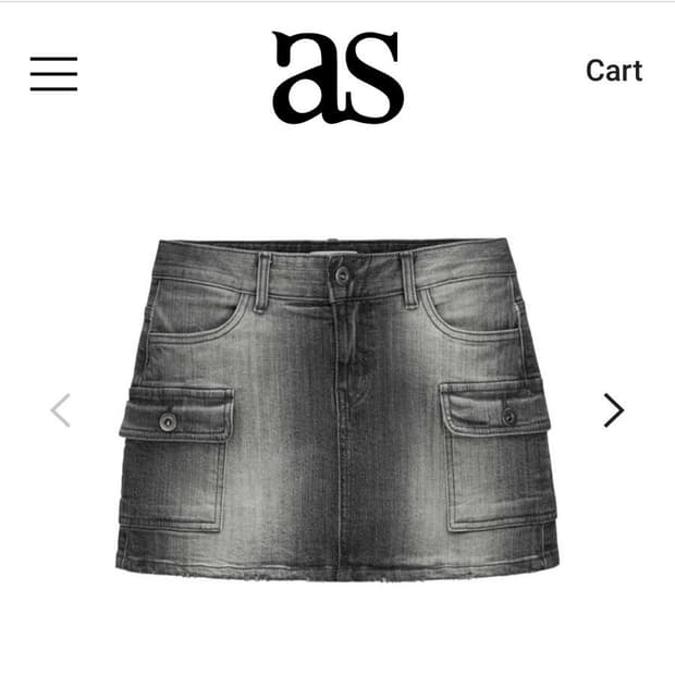 애즈온 아이시 워싱 카고 스커트 M