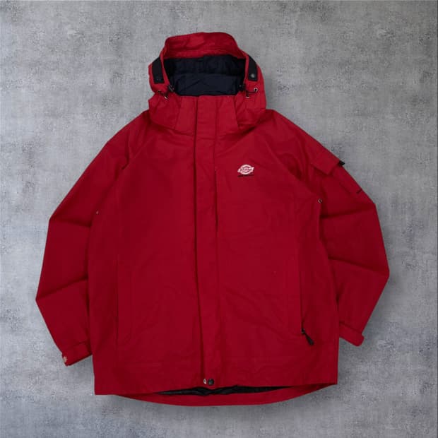 디키즈 스몰 로고 레드 바람막이