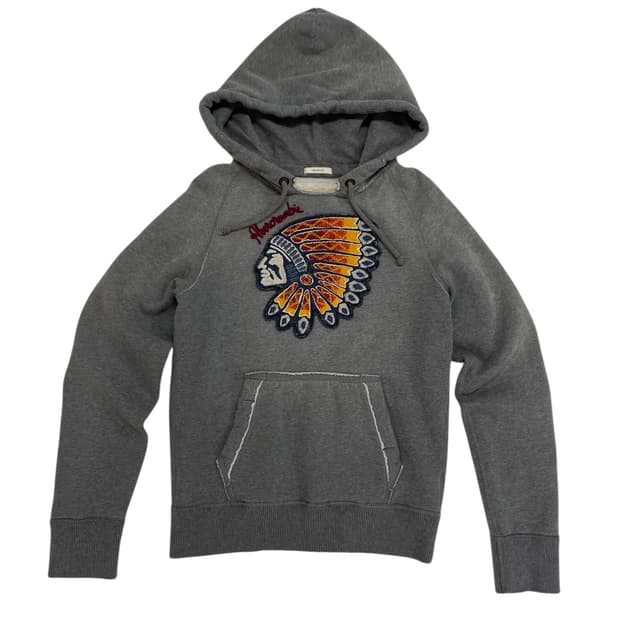 [S] 아베크롬비 빈티지 인디언 치프 데미지 후드 티셔츠