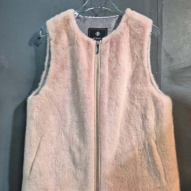 진도 K.lever끌레베 밍크 퍼 베스트 조끼 새상품 55 66