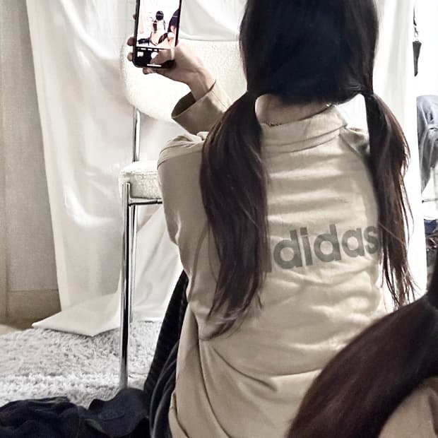 아디다스 빅로고 모카베이지 코튼 져지
