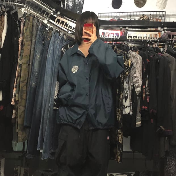 네이비 컬러 오버핏 자켓 