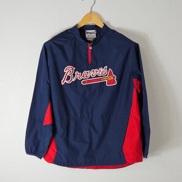 마제스틱 오리지널 애틀란타 아노락 바람막이 유니폼 져지 올드스쿨 M