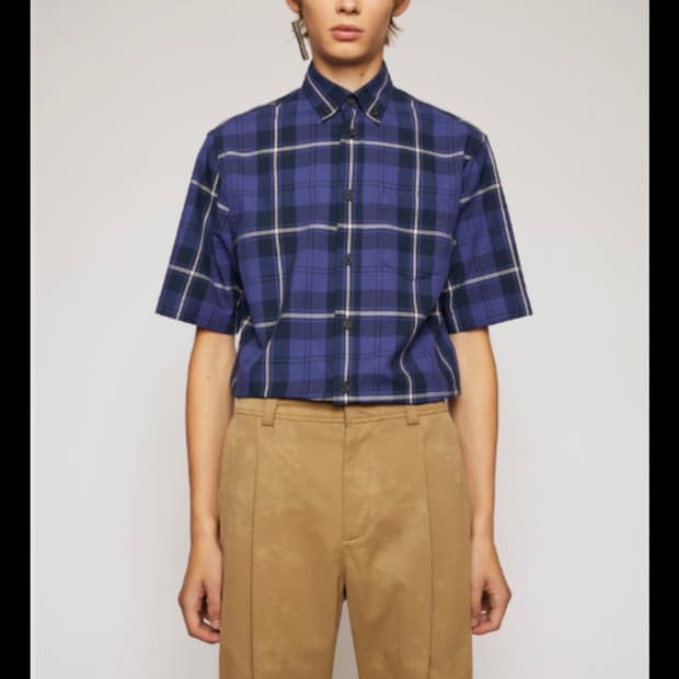 아크네스튜디오 반팔 체크 셔츠