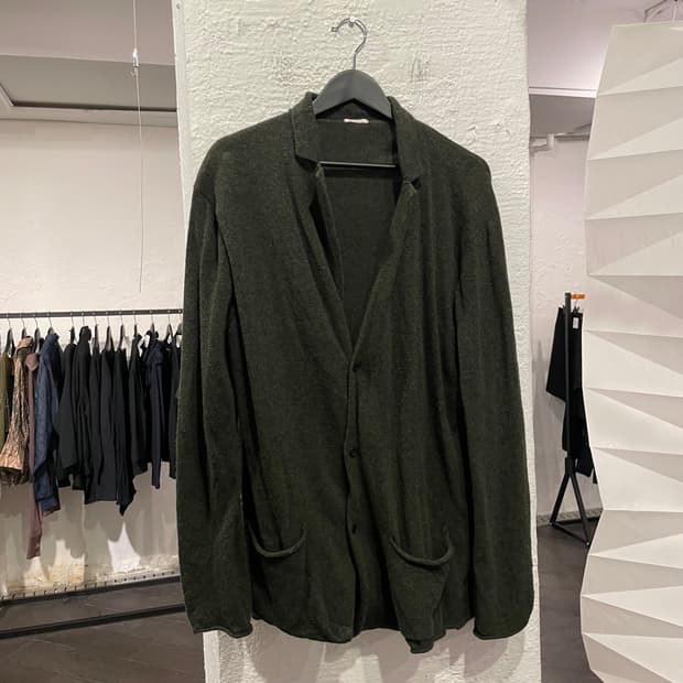 코모리 17aw 니트 가디건 그린