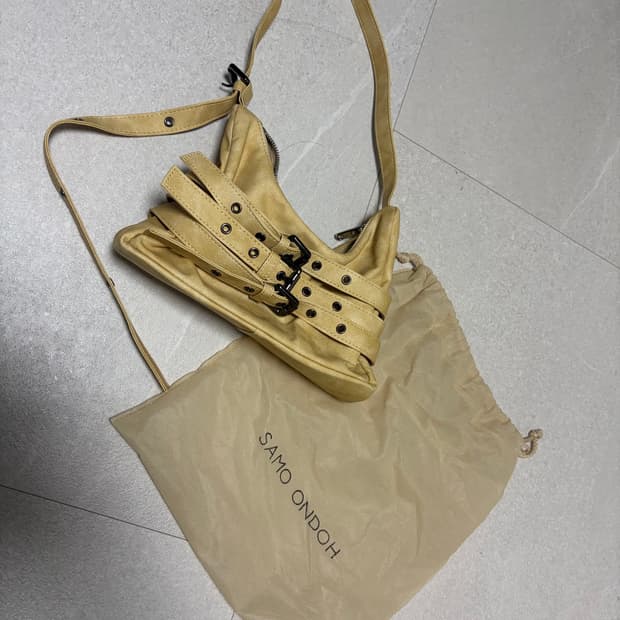세이모온도 벨트백 trio belt mug bag m 옐로우