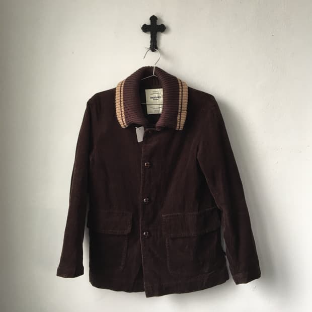 Ribbed collar ribbed jacket