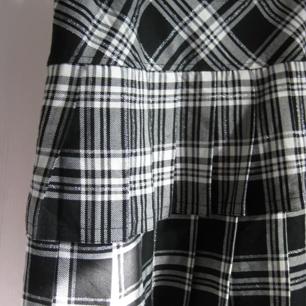 글리터 빈티지 체크 스커트