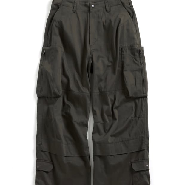 해칭룸 zip cargo work pants dark khaki