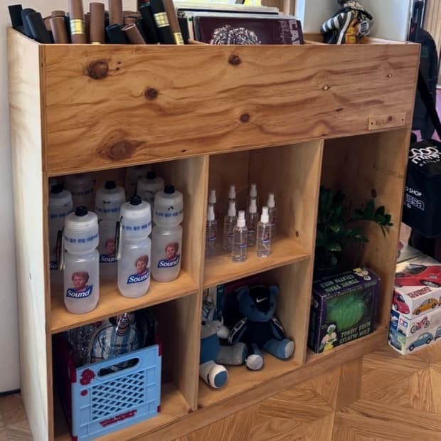 다용도 나무 수납장