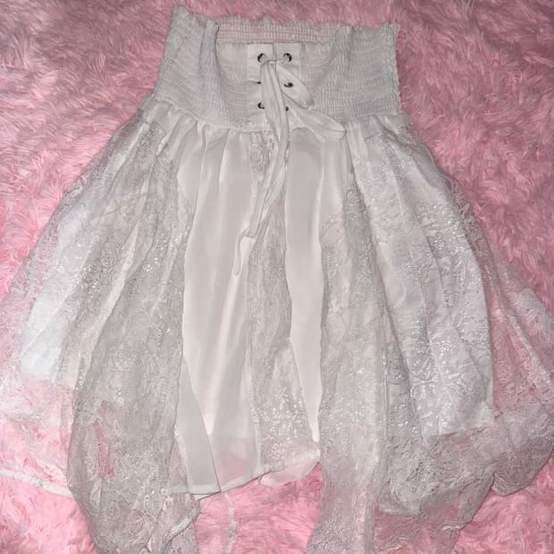 일브 양산형 히메갸루 화이트 레이스 스커트