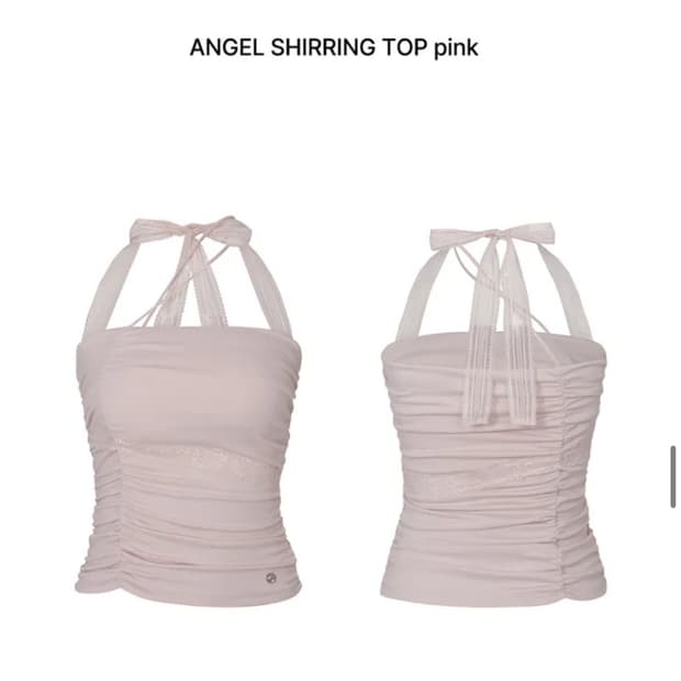 ANGEL SHIRRING TOP pink