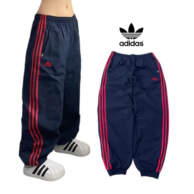 아디다스 90s 삼선 남빨 올드스쿨 바람막이 트랙팬츠