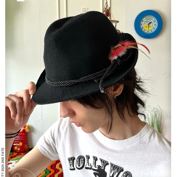 00s PPFM Archive Feather Wool Pedora Hat