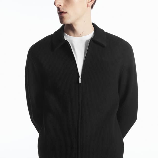 COS 리브드 울 집업 자켓