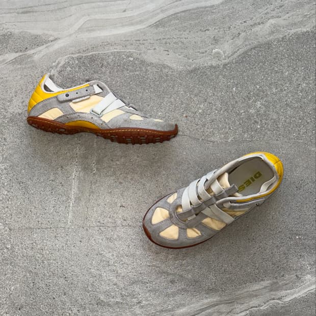 DIESEL MOSLETTE yellow gray sneakers