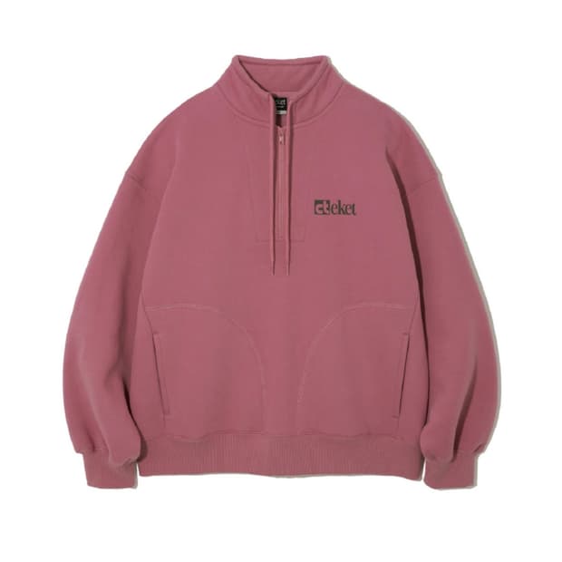 테켓 Plan Half Zip-Up Sweatshirt Pink