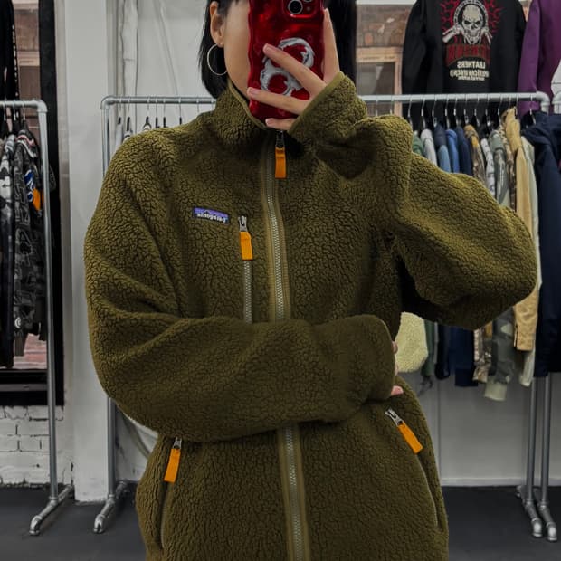 파타고니아 레트로 파일 카키 플리스 자켓