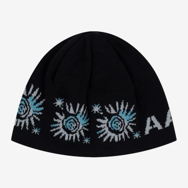 Small Sun Jacquard Beanie Black
