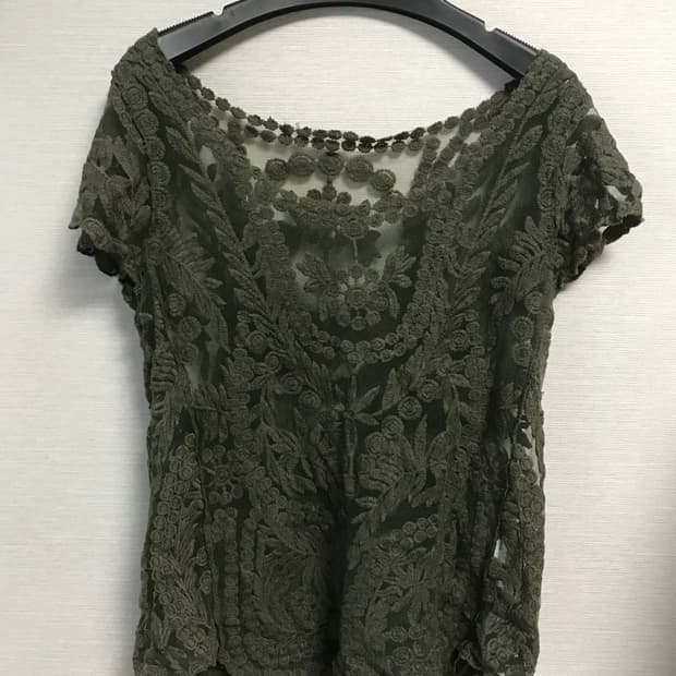 Vintage 빈티지 이끼 레이스 반팔 탑 