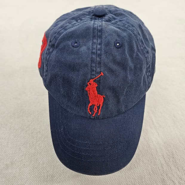 [F] 폴로 랄프로렌 레드 빅포니 코튼 치노 볼캡 모자 0120Y2
